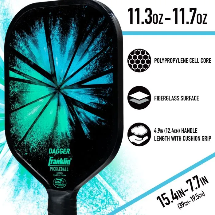 2-Player Set Dagger Fiberglass Pickleball Paddles and Balls 52755