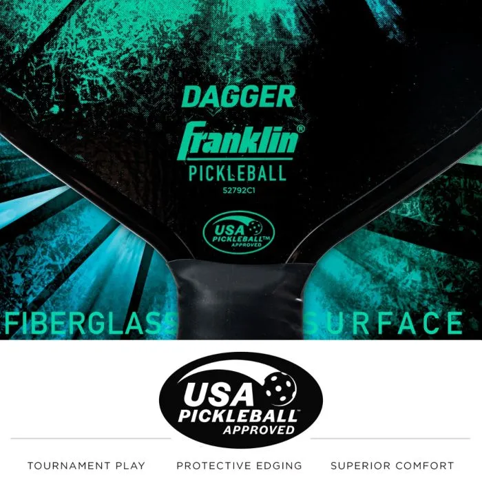 2-Player Set Dagger Fiberglass Pickleball Paddles and Balls 52755