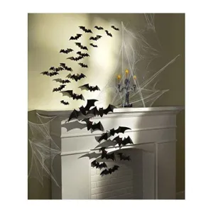 3 D Paper Bats Cut Outs Decorations Set