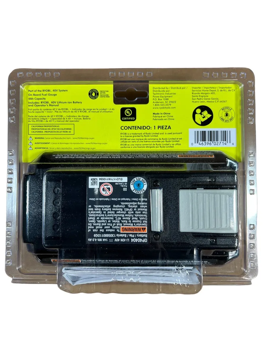 40-Volt Lithium-Ion 4 Ah High Capacity Battery