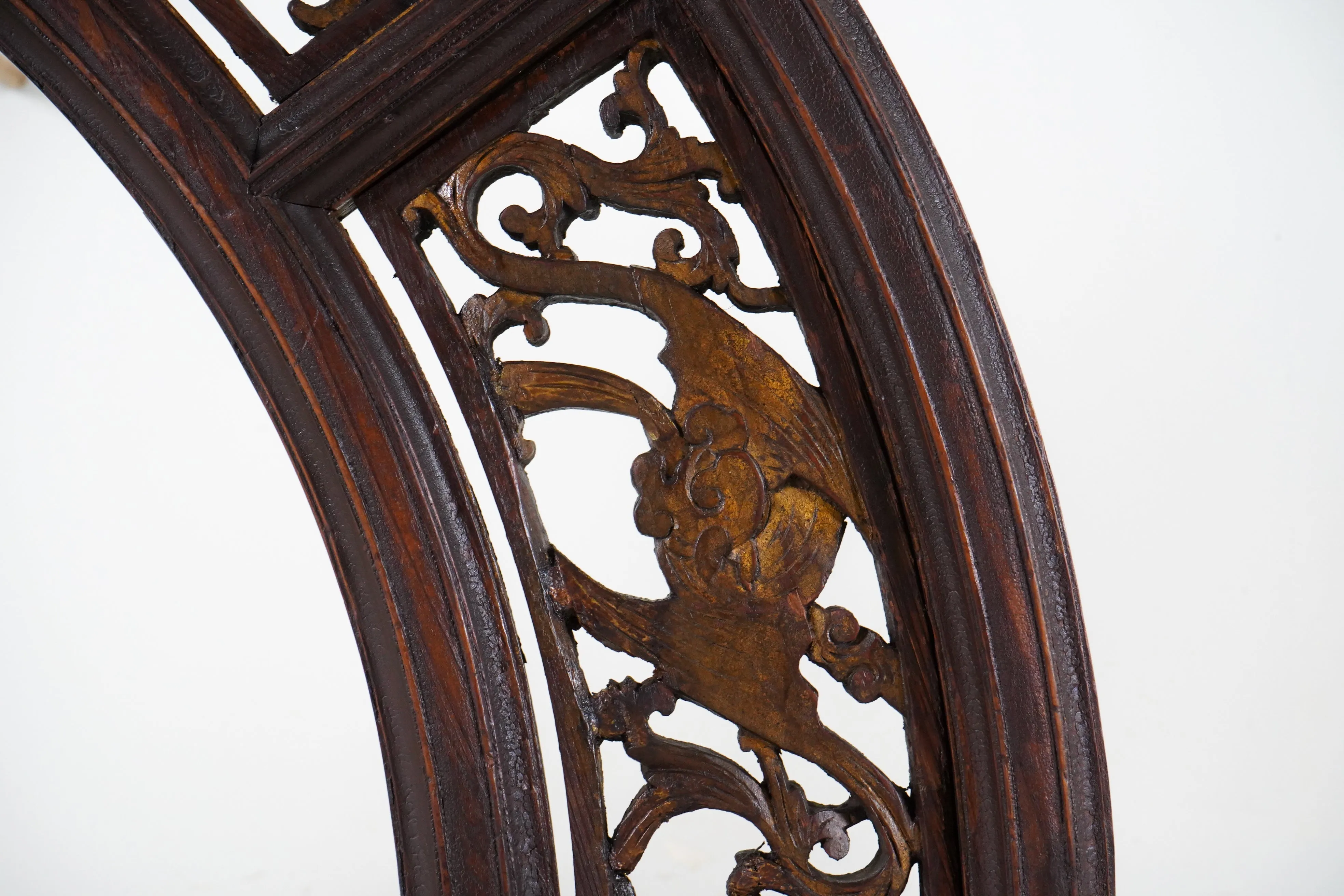 A Late Qing Dynasty Round Elm Wood Arch