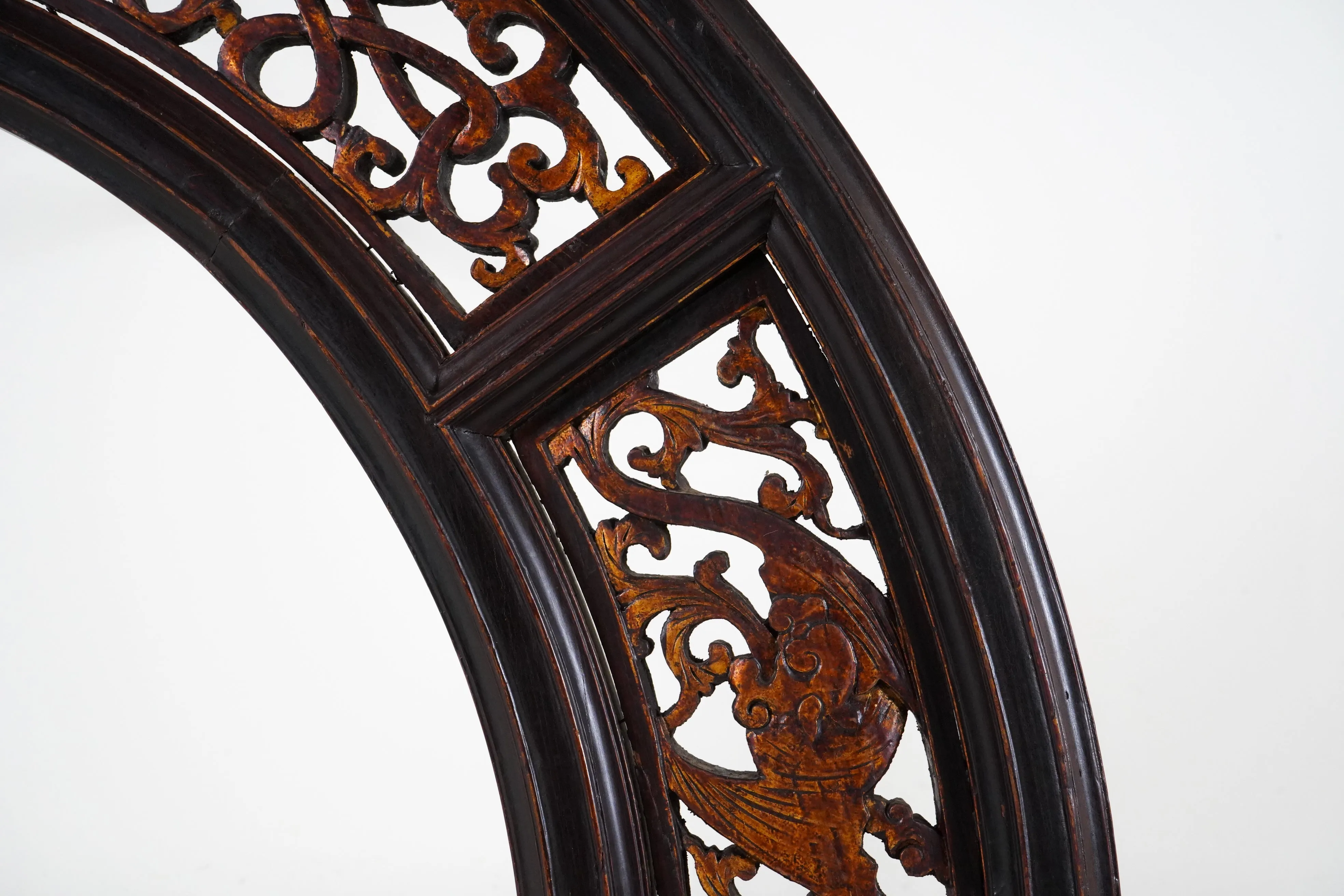 A Late Qing Dynasty Round Elm Wood Arch