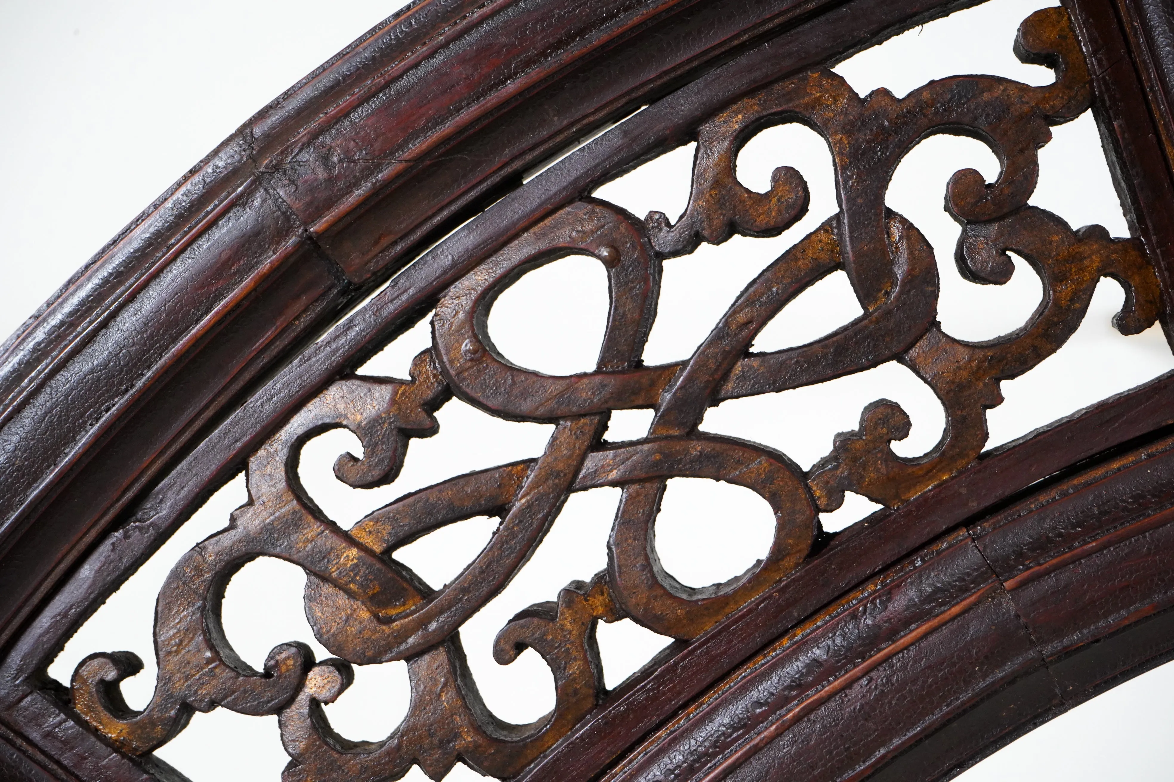 A Late Qing Dynasty Round Elm Wood Arch