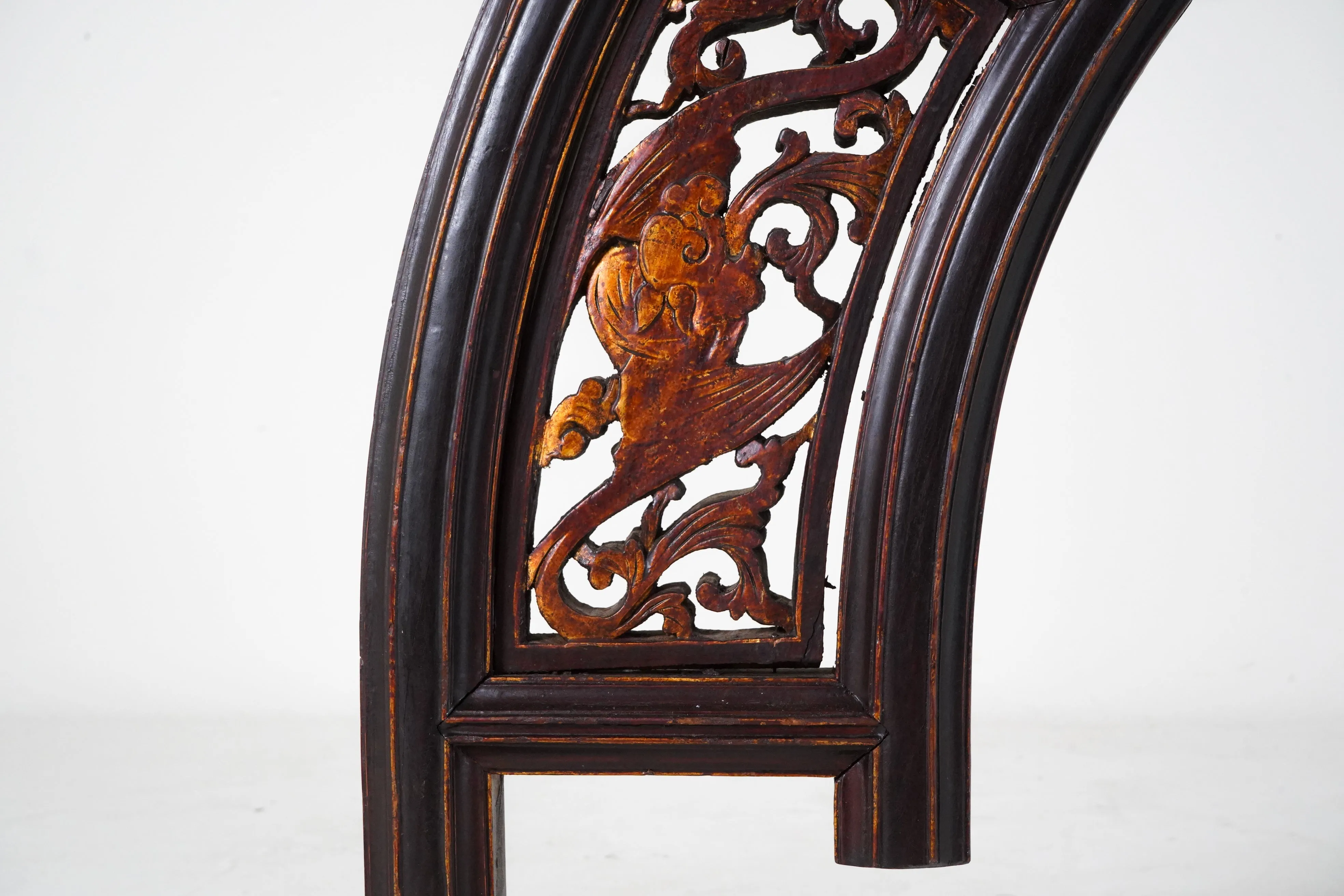 A Late Qing Dynasty Round Elm Wood Arch