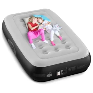 Airefina Twin Air Mattress with Built-in Pump Raised, 13" Blow up Mattress in 2 Mins Quick Inflation/Deflation, Twin Inflatable Mattress Bed with Flocked Top for Camping, Home, Portable 75x39x13in