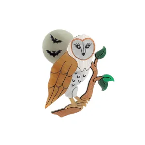 Barn Owl Brooch by Cherryloco