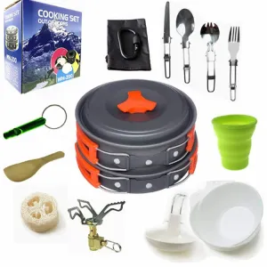 Camping cookware Outdoor cookware set(Orange)