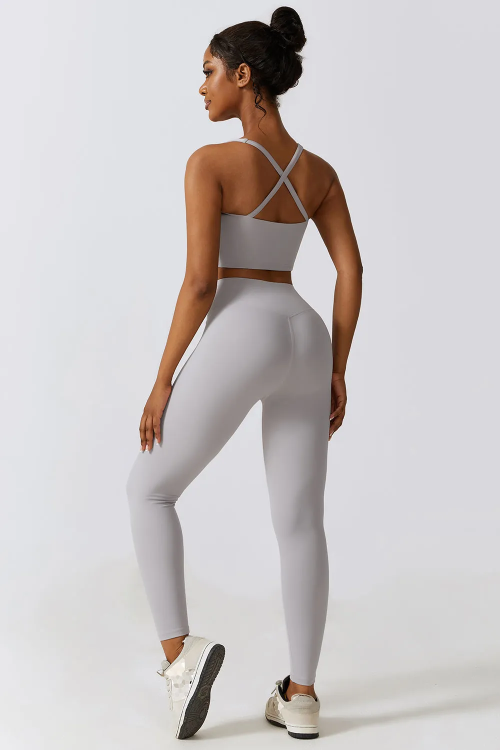 Crisscross Sports Bra and Leggings Set
