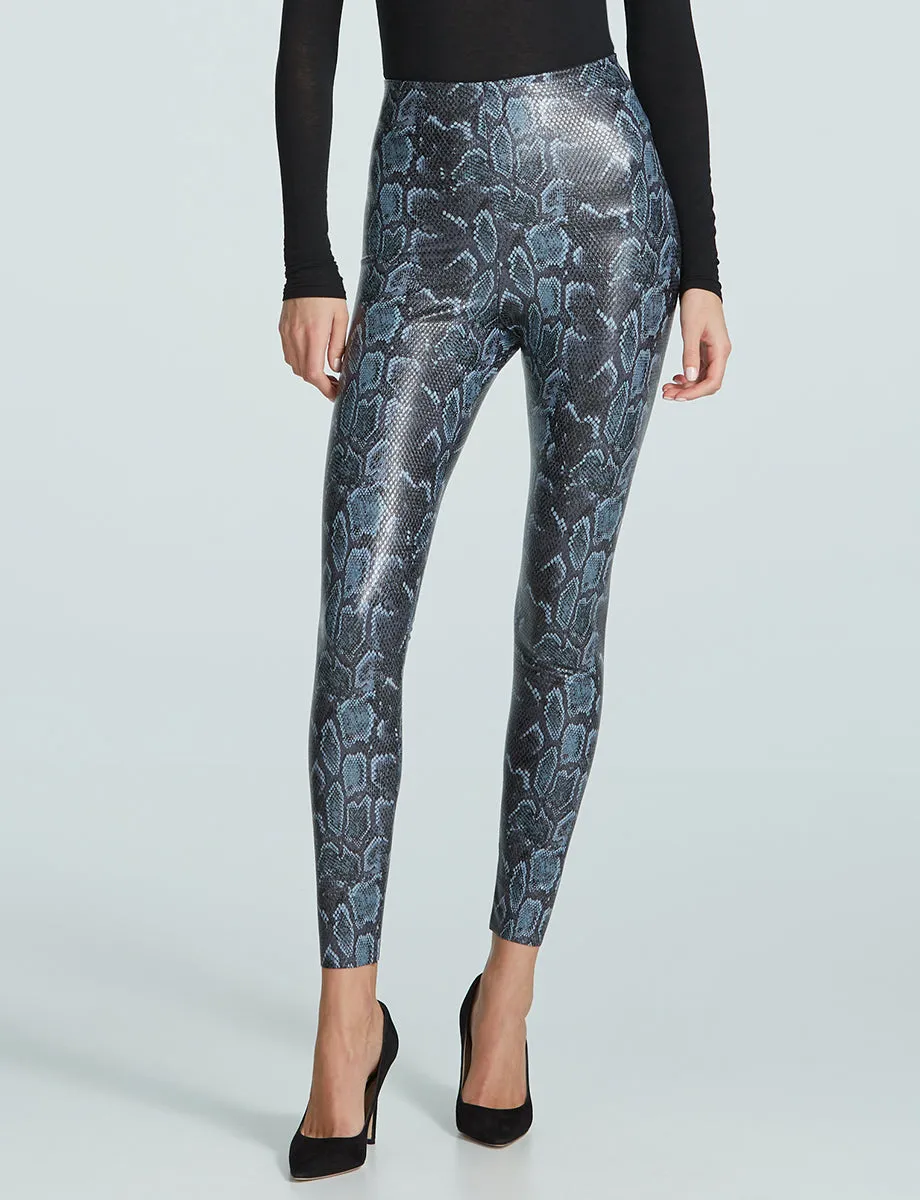 Faux Leather Animal Legging