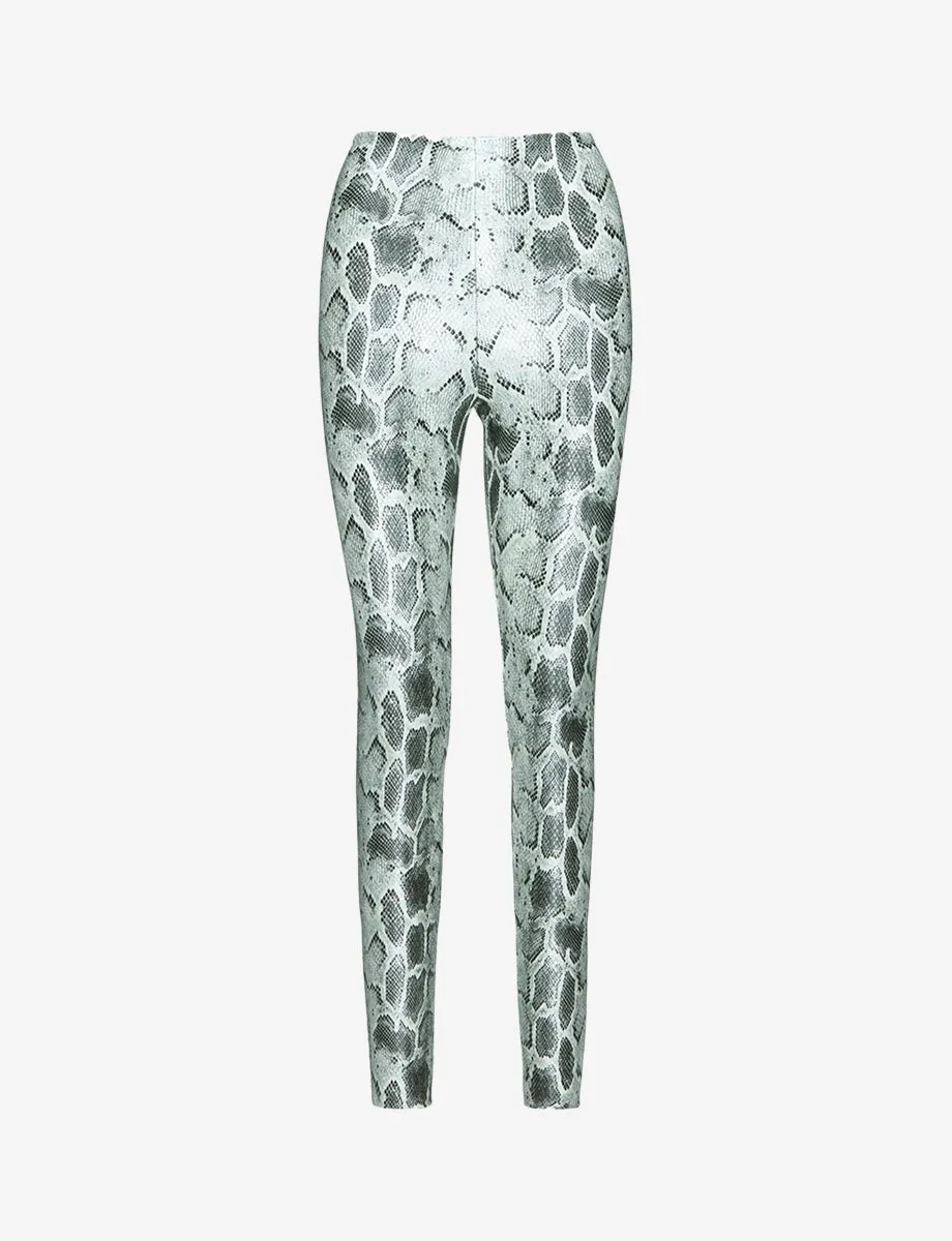 Faux Leather Animal Legging