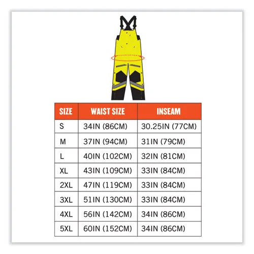 Glowear 8928 Class E Hi-vis Insulated Bibs, Small, Lime