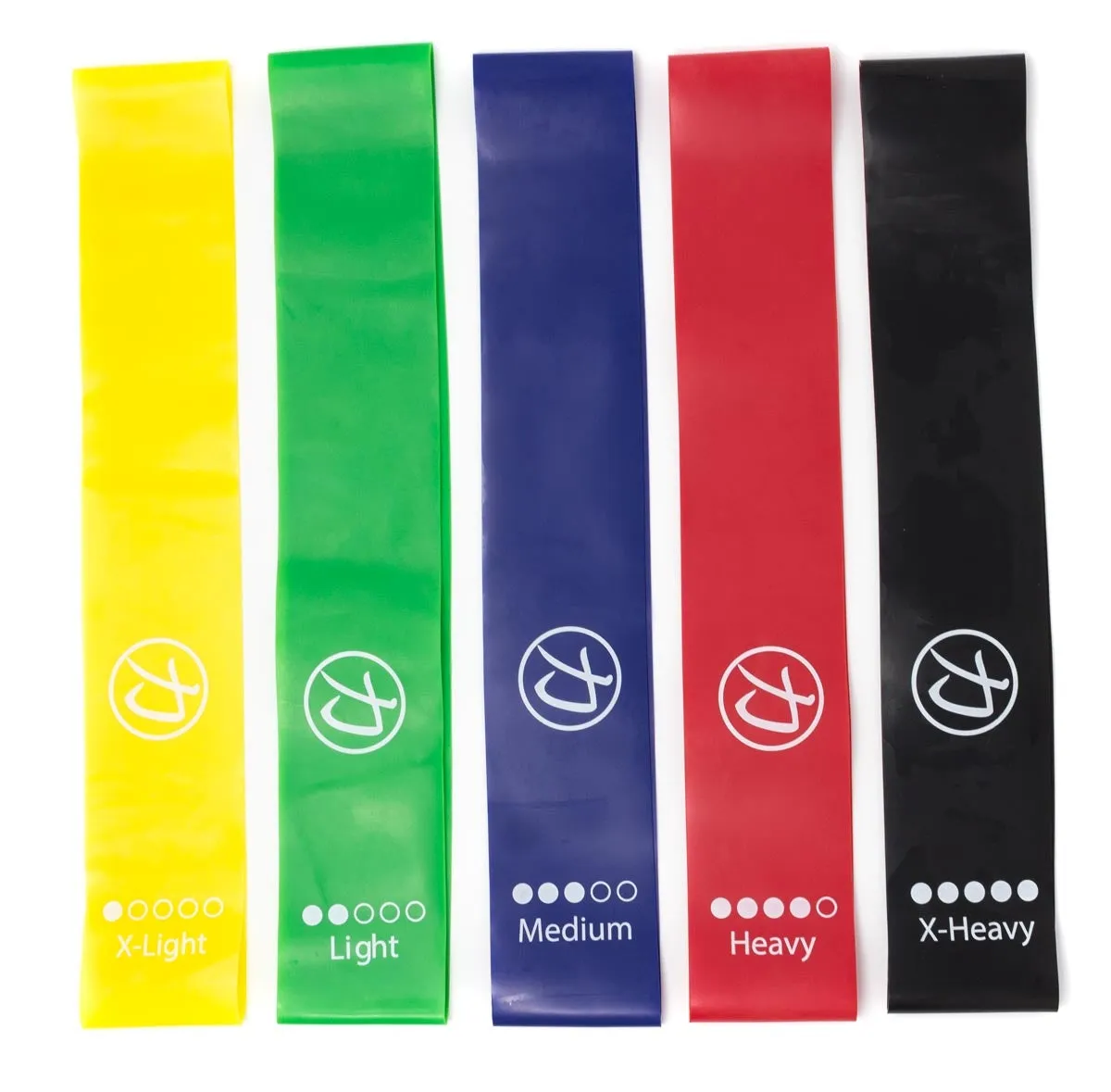 Glute Gymnastic Mini Bands - Set of 5 Incl. Bag