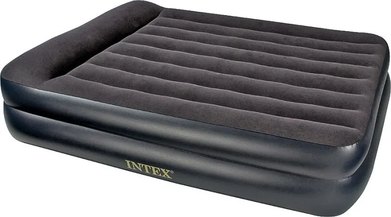 Intex Dura-Beam Series 64123EP Air Mattress, 80 in L, 60 in W, Queen, Fiber, Gray :EA: QUANTITY: 1