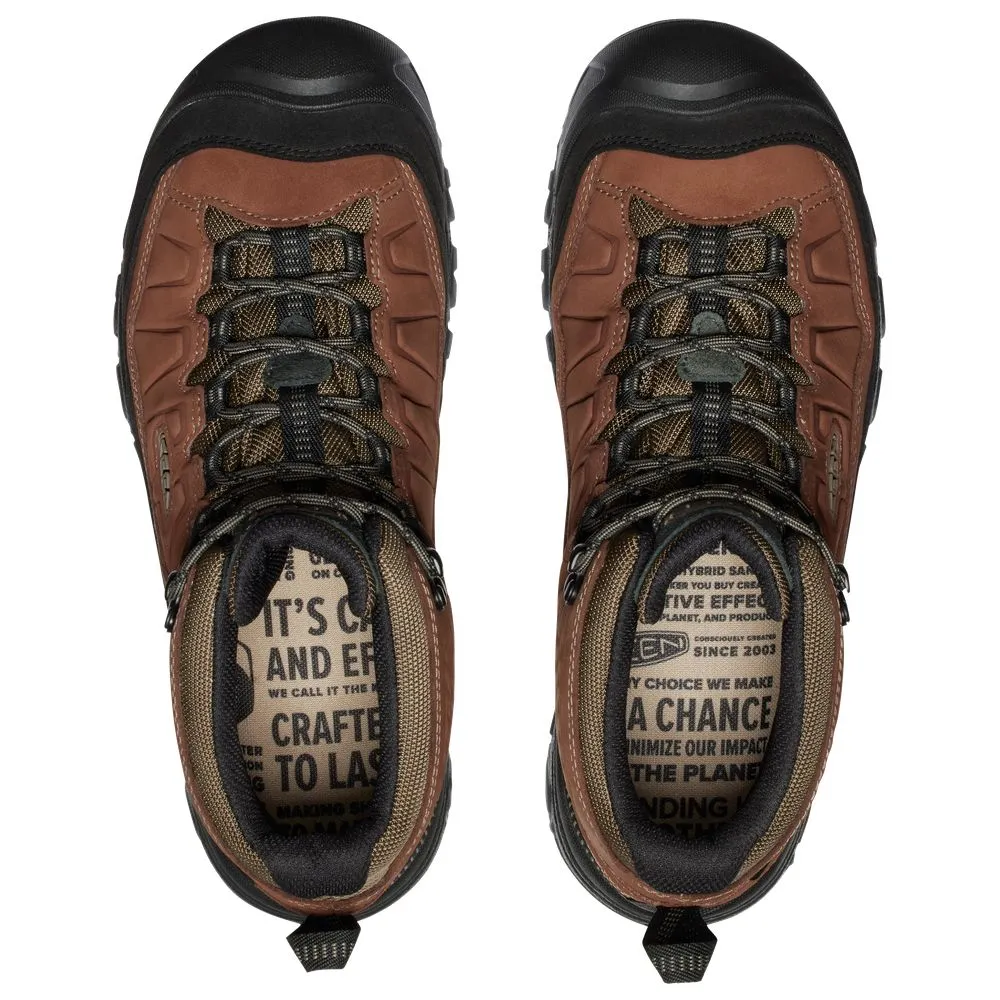 KEEN 1028988 Targhee IV Mid Waterproof Hiking Boots for Men - Bison/Black - 10M
