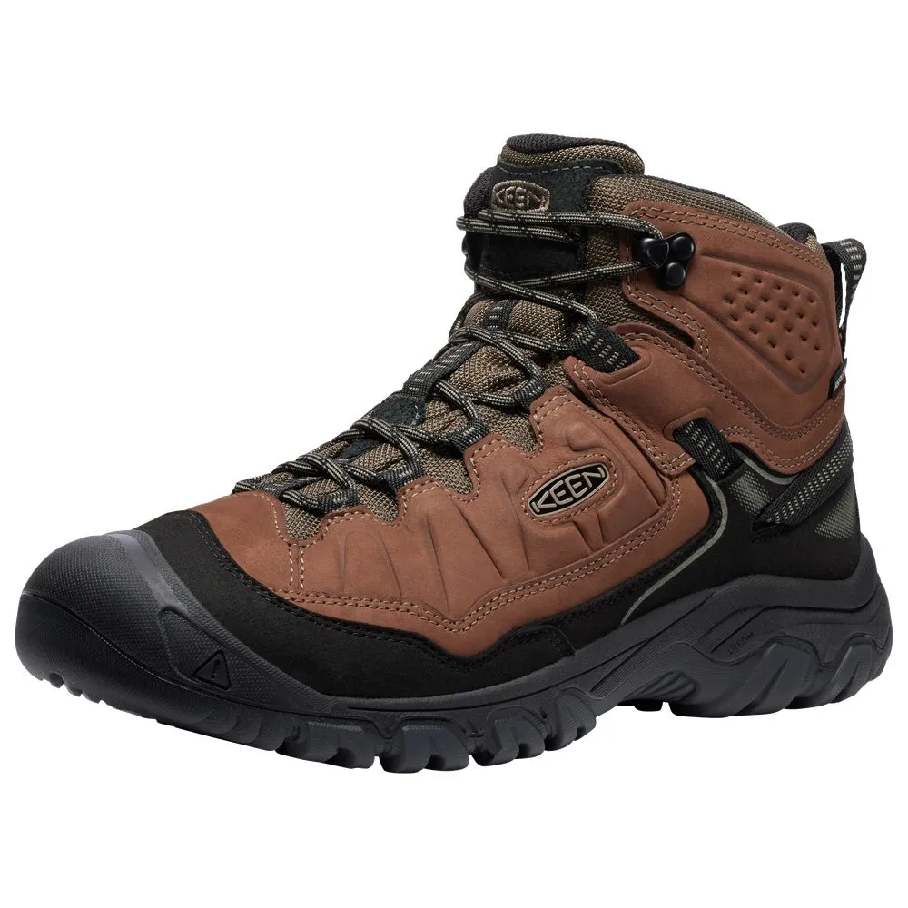 KEEN 1028988 Targhee IV Mid Waterproof Hiking Boots for Men - Bison/Black - 10M