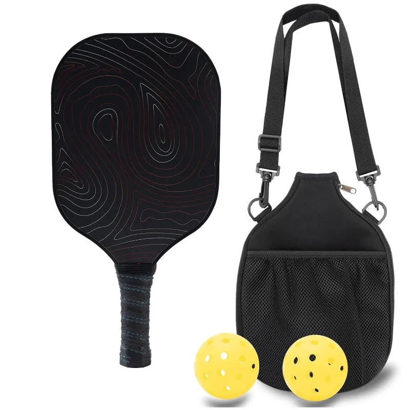 Lightweight Fiberglass Pickleball Paddles Set of 1 Pickleball Racket with 2 Pickleballs