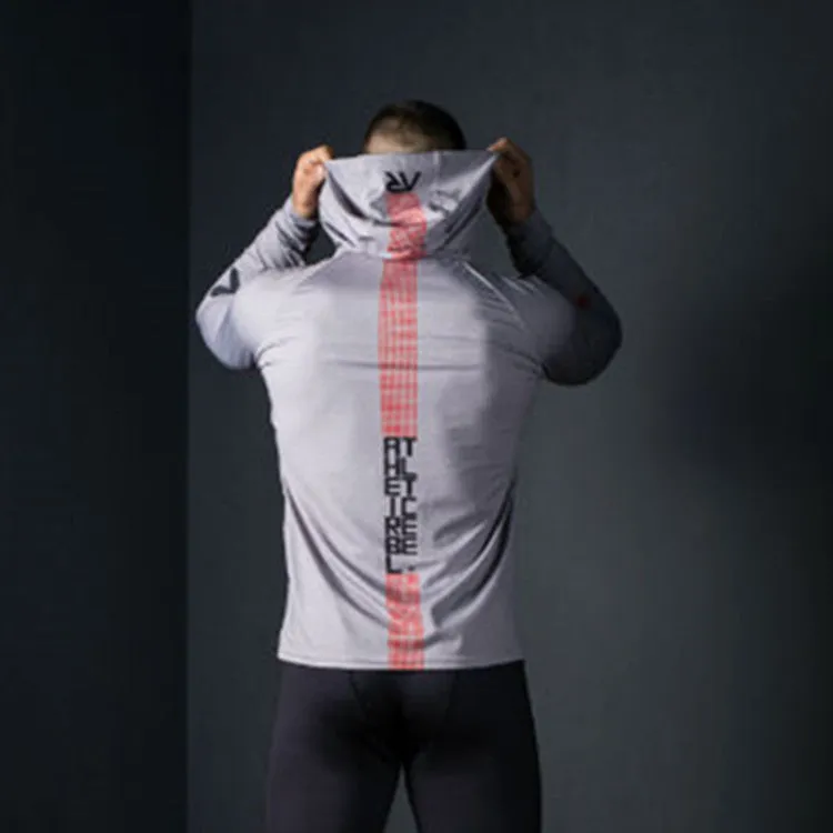 Moisture Wicking Hoodie Spring and Autumn Hooded T-shirt Male Brother Fitness Leisure Sports