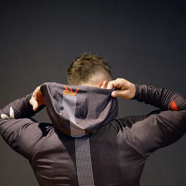 Moisture Wicking Hoodie Spring and Autumn Hooded T-shirt Male Brother Fitness Leisure Sports