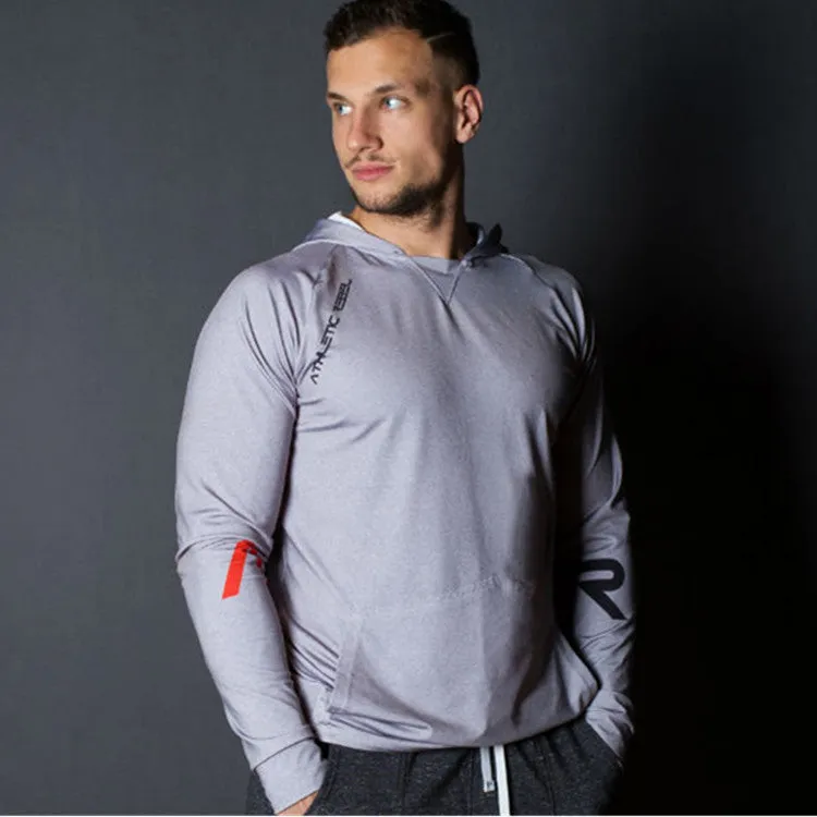 Moisture Wicking Hoodie Spring and Autumn Hooded T-shirt Male Brother Fitness Leisure Sports