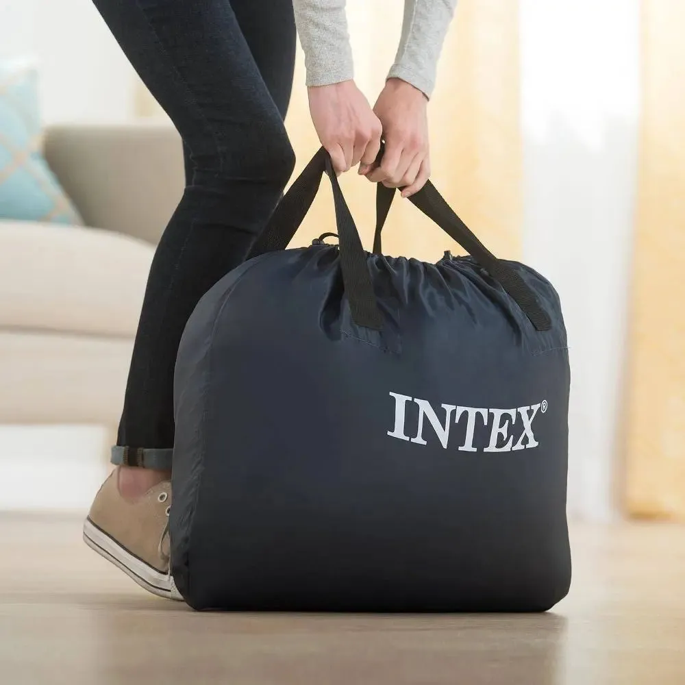 New - Intex 18" Pillow Top Air Mattress with Electric Pump and Headboard - Queen Size