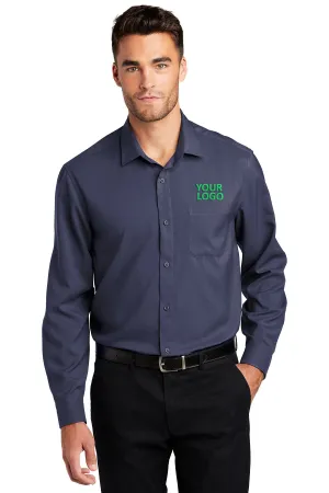 Port Authority Ladies Long Sleeve Performance Custom Staff Shirts, True Navy