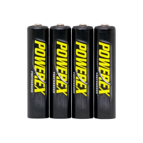 PowerEx PreCharged AAA Batteries (4-Pack) - 1000mAh, Ultra Low Self-Discharge