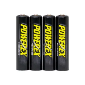 PowerEx PreCharged AAA Batteries (4-Pack) - 1000mAh, Ultra Low Self-Discharge