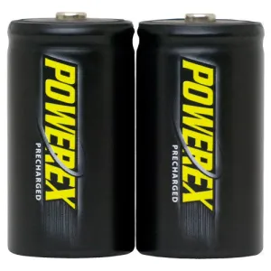PowerEx PreCharged Rechargeable D Batteries (2-Pack) - 10,000mAh, Ultra Low Self-Discharge