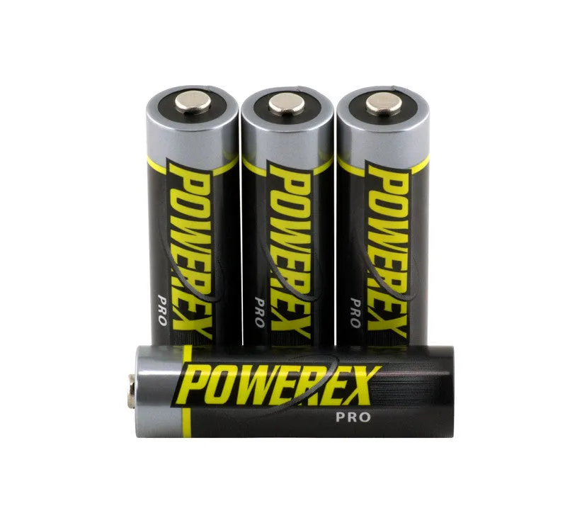 PowerEx PRO AA Batteries (4-Pack) - 2700mAh, Low Self-Discharge