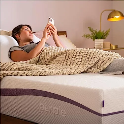 Purple Plus Queen Mattress, GelFlex Grid, Better Than Memory Foam, Premium Comfort Foam Layer, Temperature Neutral, Responsiveness, Breathability, Made in USA