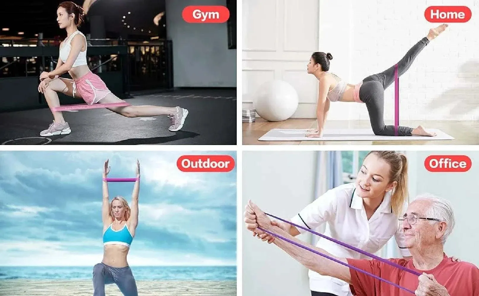 Resistance Loop Exercise Band Exercise Bands for Home Fitness Stretching Strength Training Physical Therapy Elastic Workout Band