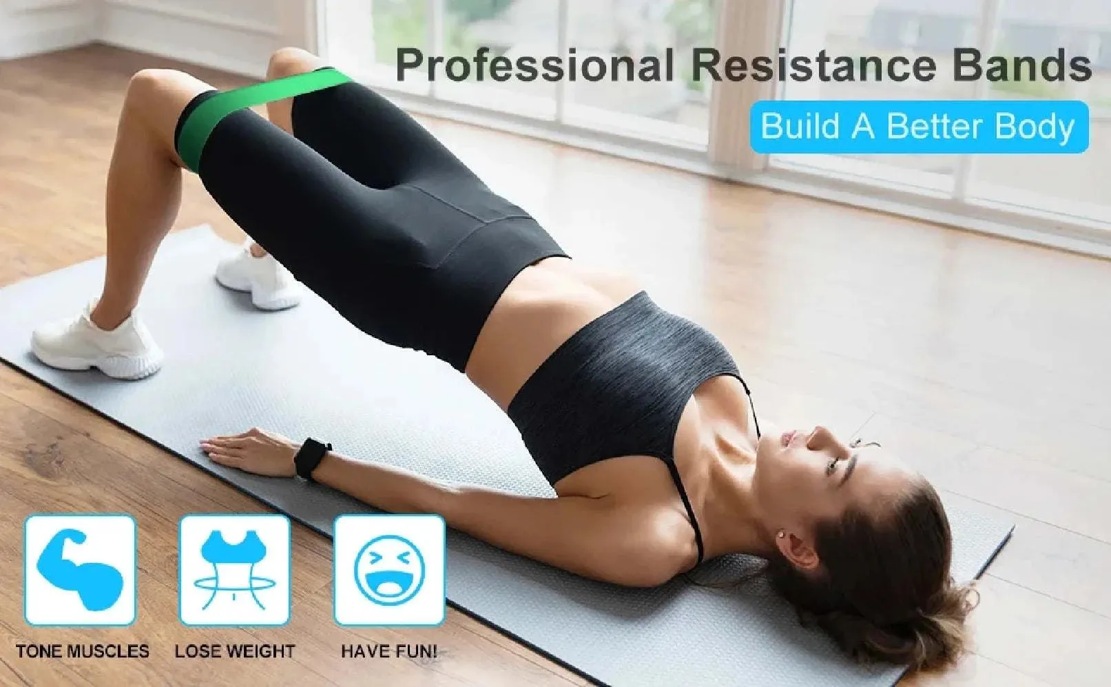 Resistance Loop Exercise Band Exercise Bands for Home Fitness Stretching Strength Training Physical Therapy Elastic Workout Band