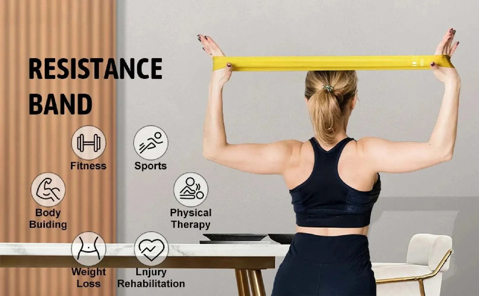 Resistance Loop Exercise Band Exercise Bands for Home Fitness Stretching Strength Training Physical Therapy Elastic Workout Band