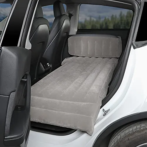 Tesla Air Mattress Camping Back Seat Car Air Bed Travel Inflatable Vehicle SUV Soft Flocking Portable for Camping Travel(with Air Pump) Model S/X/3/Y Gen 2